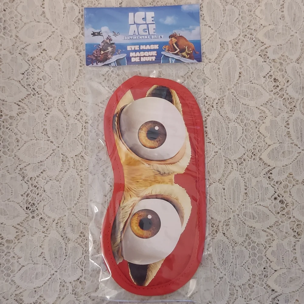 Ice Age Eye Mask Red Scrat from Continental Drift New in Package